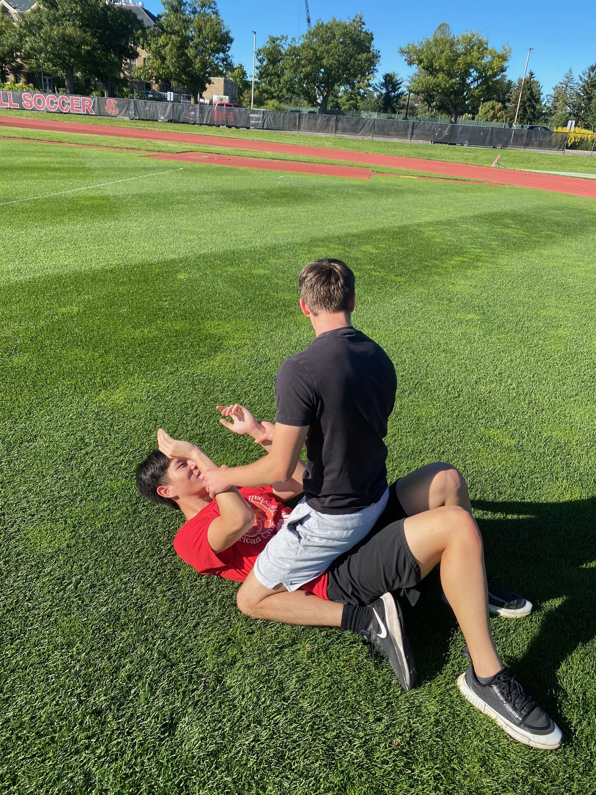 Eric and Jonah wrestle